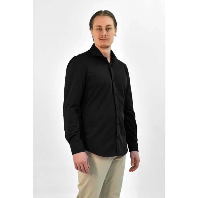Vercate Strijkvrij overhemd japanese knitted - VC-JPKD-SF-BLK large