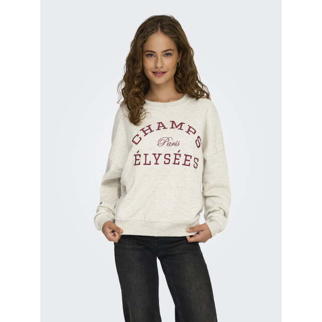 Jacqueline de Yong mesa l/s o-neck emb sweat jrs no 15370526 oatmeal champs cabarnet 06721.940.0035 large