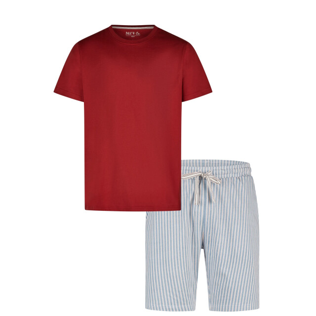 Phil & Co Heren shortama korte pyjama set gestreept PH-6102-02 large