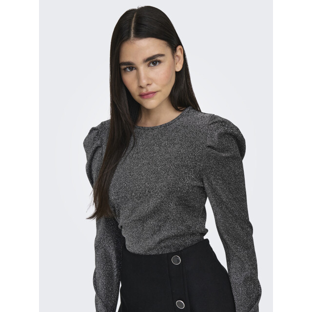 Only onlrich l/s glitter puff top jrs 15278055 silver glitter 06012.915.0091 large