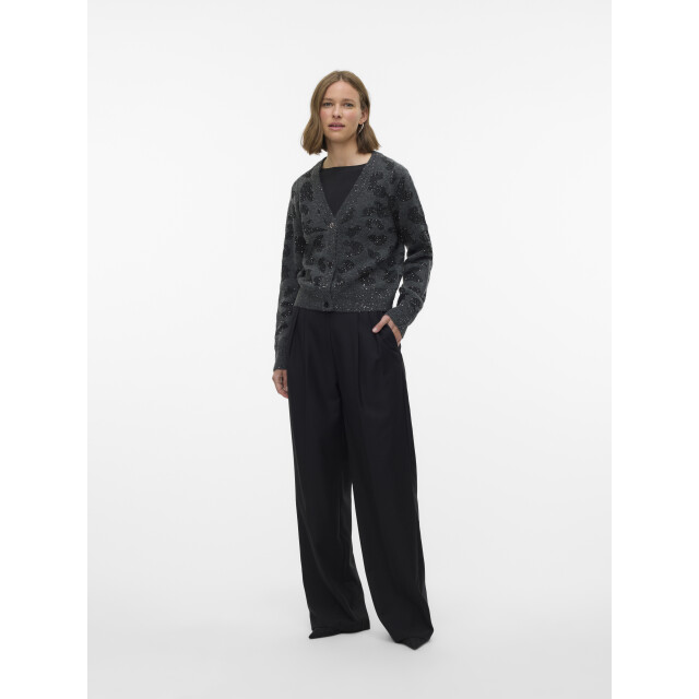 Vero Moda vmzuzu ls v-neck cardigan 10339337 dark grey melange 06741.970.0013 large