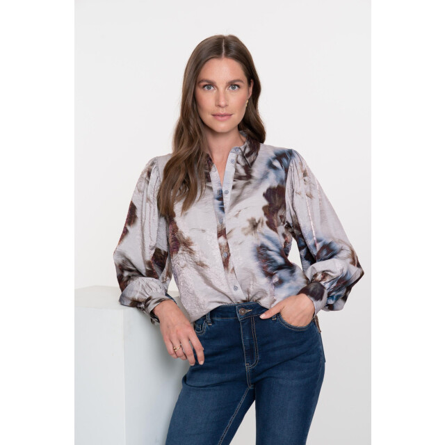 Geisha blouse 53936-20 925 grey/blue 06615.970.0010 large