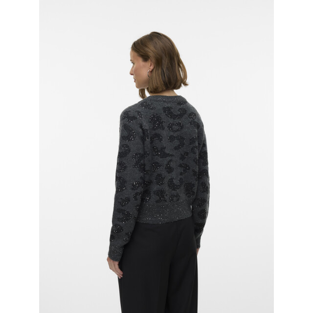 Vero Moda vmzuzu ls v-neck cardigan 10339337 dark grey melange 06741.970.0013 large