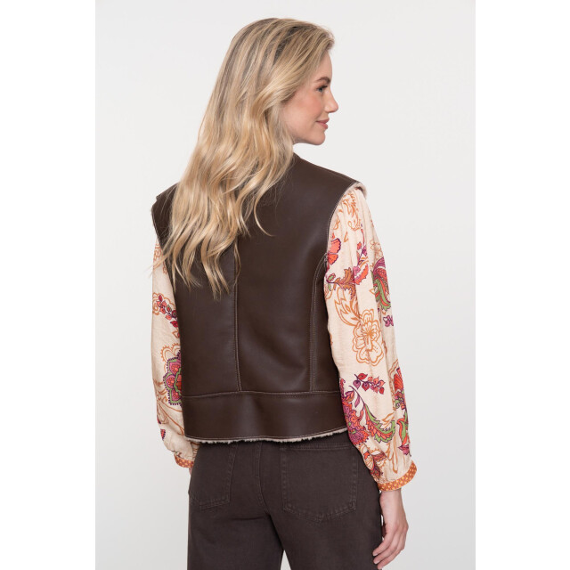 Geisha gilet im lammy + zip 55847-19 775 brown/cream 06226.840.0074 large