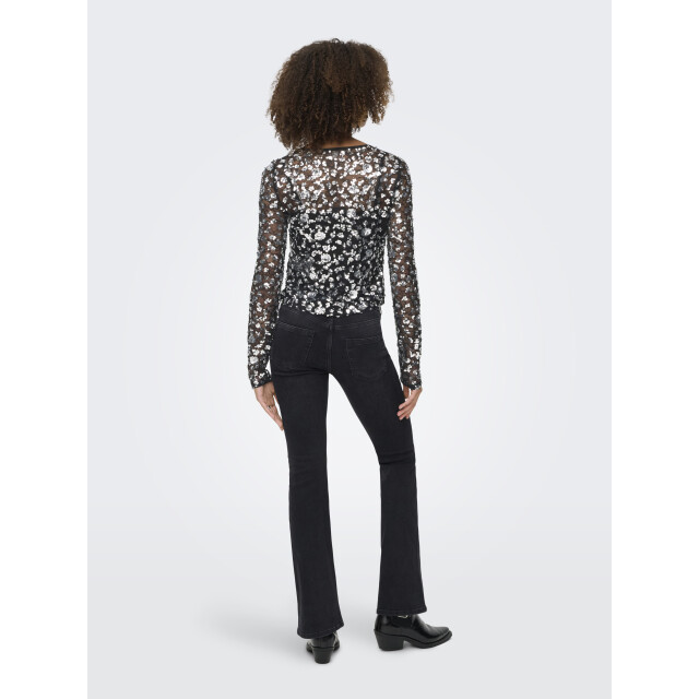 Only onlpalema ls lace sequin top wvn 15359848 silver sequins 06012.915.0007 large