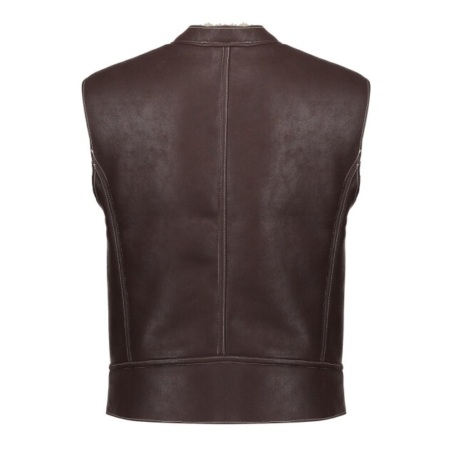 Geisha gilet im lammy + zip 55847-19 775 brown/cream 06226.840.0074 large