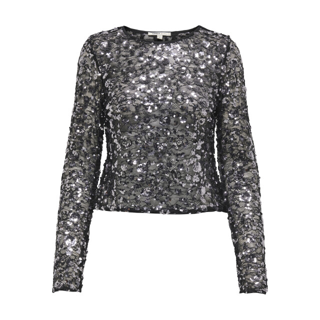 Only onlpalema ls lace sequin top wvn 15359848 silver sequins 06012.915.0007 large
