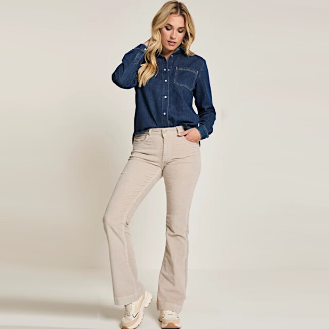 Para Mi Broek jade corduroy ivory grey Jade corduroy - Ivory grey large