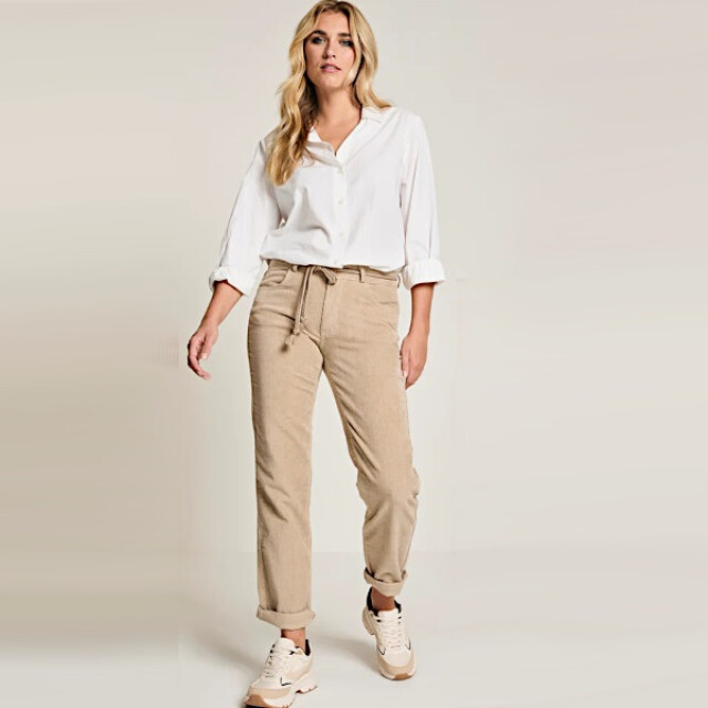 Para Mi Broek bobby corduroy marble Bobby corduroy - Beige marble large