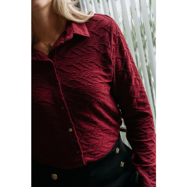 &Co Woman Lotte jaquard top- LOTTE JAQUARD WINE RED large