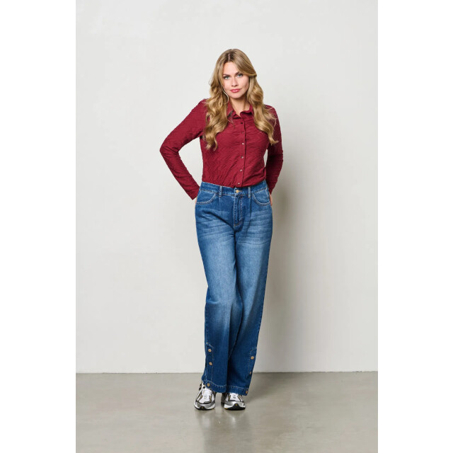 &Co Woman Lotte jaquard top- LOTTE JAQUARD WINE RED large
