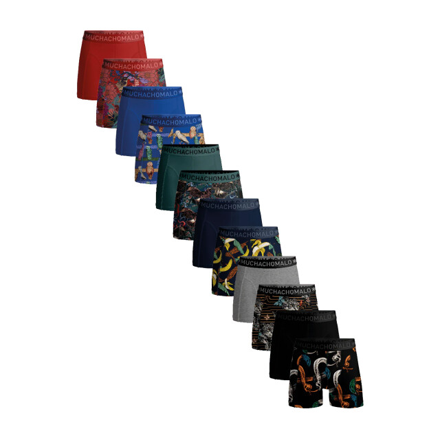 Muchachomalo Heren 12-pack boxershorts print/effen U-GOLDEN1010-16 large