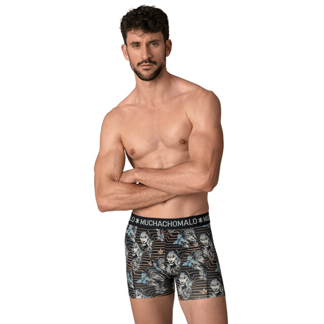 Muchachomalo Heren 12-pack boxershorts print/effen U-GOLDEN1010-16 large