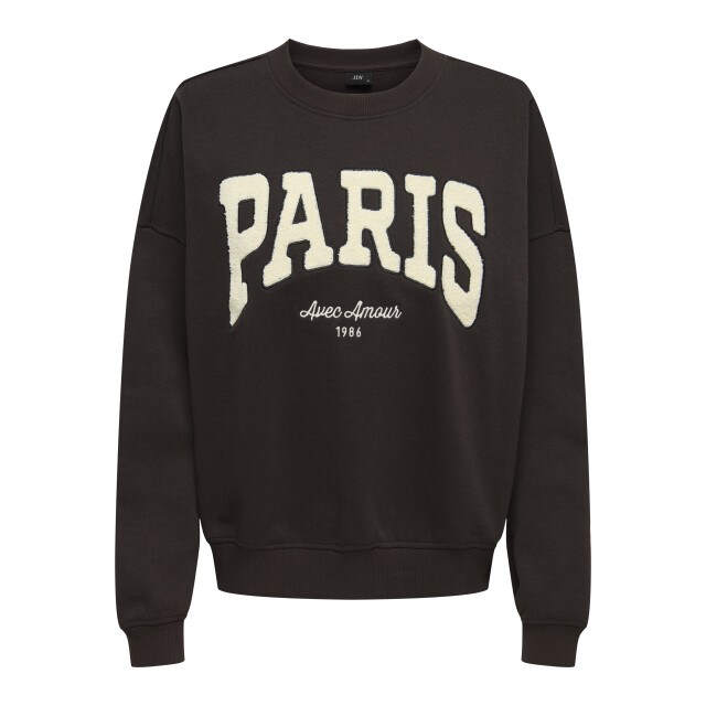 Jacqueline de Yong mesa l/s o-neck emb sweat jrs no 15370526 ganache paris 06721.840.0012 large