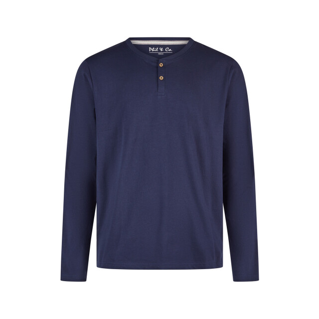 Phil & Co Heren pyjama set lang donkerblauw geruit PH-6100-02 large