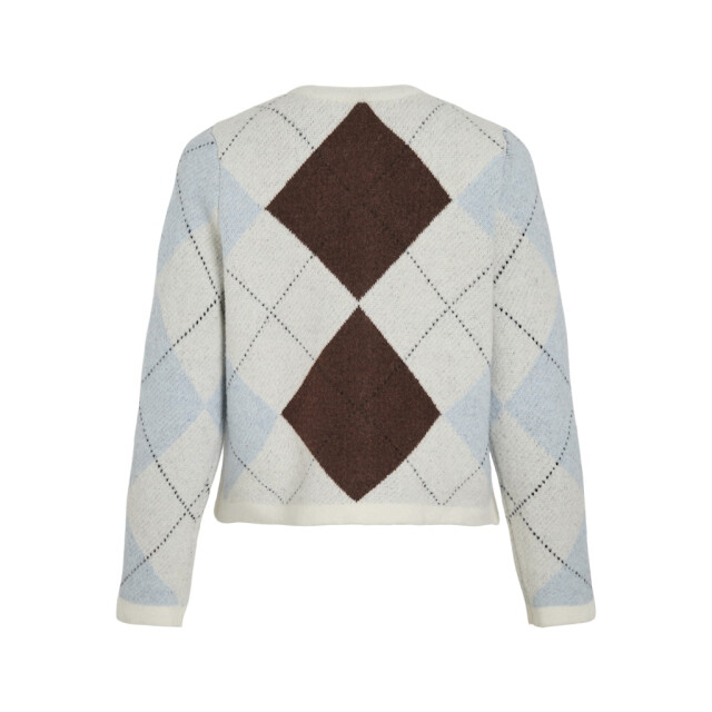 Vila Vikayla o-neck ls check knit cardibfs beige 4249.05.0040 large