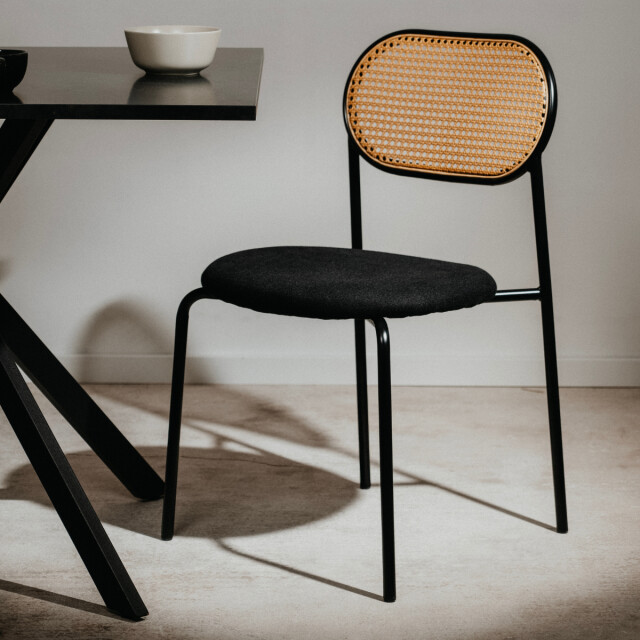 CaliCosy Set van 4 stoelen van gevlochten rotan met metalen frame, 47 cm mozart 3198258 large