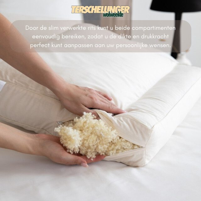 Terschellinger Wolweelde Terschellinger 100% natuurlijk wollen neksteunkussen 50 x 60 cm hoofdkussen 3060043 large