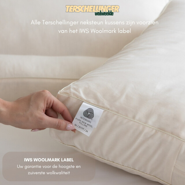 Terschellinger Wolweelde Terschellinger 100% natuurlijk wollen neksteunkussen 50 x 60 cm hoofdkussen 3060043 large