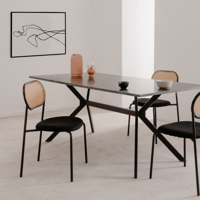 CaliCosy Set van 4 stoelen van gevlochten rotan met metalen frame, 47 cm mozart 3198258 large