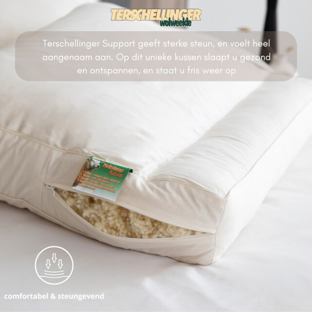 Terschellinger Wolweelde Terschellinger 100% natuurlijk wollen neksteunkussen 50 x 60 cm hoofdkussen 3060043 large