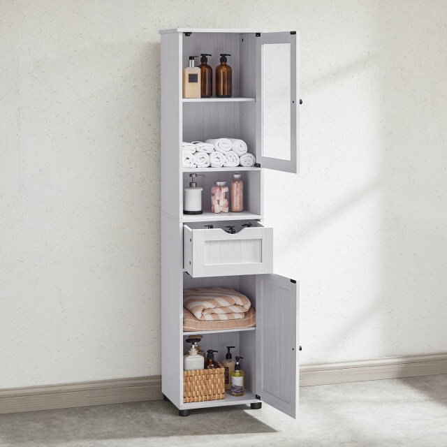 CaliCosy Petite colonne de rangement 2 portes, 1 tiroir et 1 niche h165 cm 3332692 large