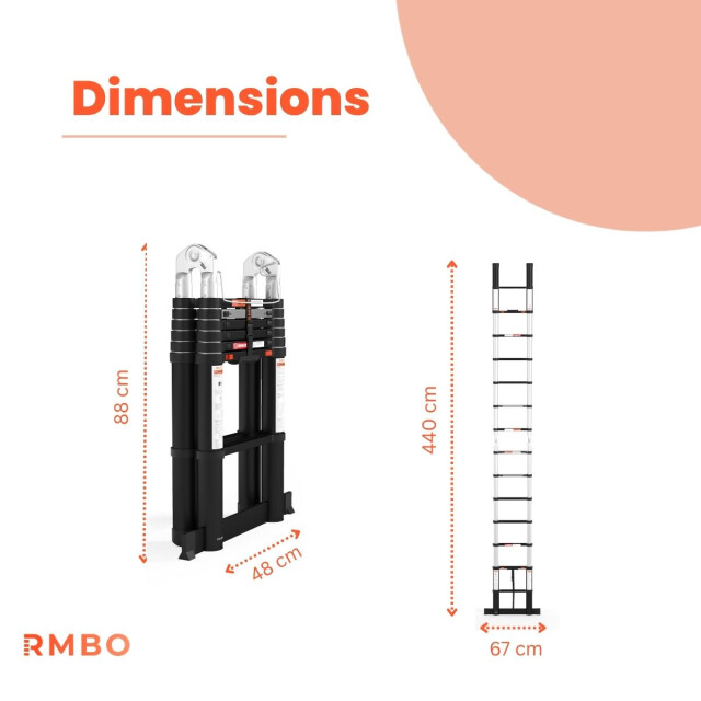 RMBO ® telescopische vouwladder 440 cm 3188054 large