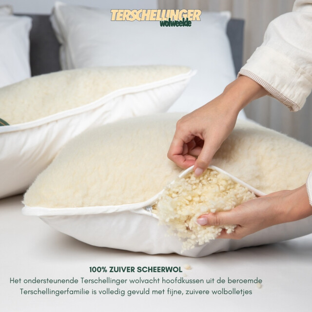 Terschellinger Wolweelde Terschellinger wollen vacht hoofdkussen iws gecertificeerd zuiver wolbolletjes 3059739 large