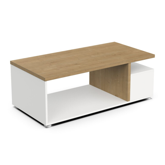 CaliCosy Table basse 3 niches décor chêne et blanc mat l91,8 cm access 3332687 large