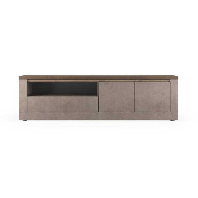 CaliCosy Tv-meubel met 2 deuren, 1 lade en 1 nis, brons en kwik effect, l207 cm ischia 3321749 large