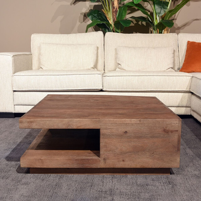 Label51 Salontafel square 80x80x30 cm espresso mangohout 3183549 large