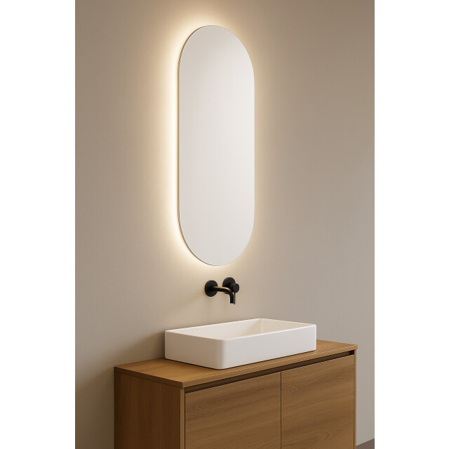 Badplaats Badkamerspiegel valencia led 45 x 100cm led verlichting badkamer 3181190 large