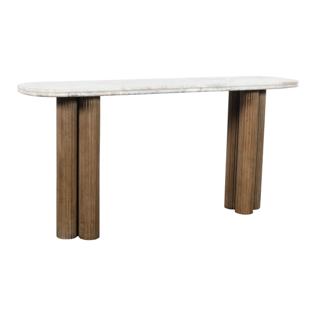 Signature Consoletafel van massief hout en marmer buren 3330623 large