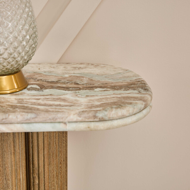 Signature Consoletafel van massief hout en marmer buren 3330623 large