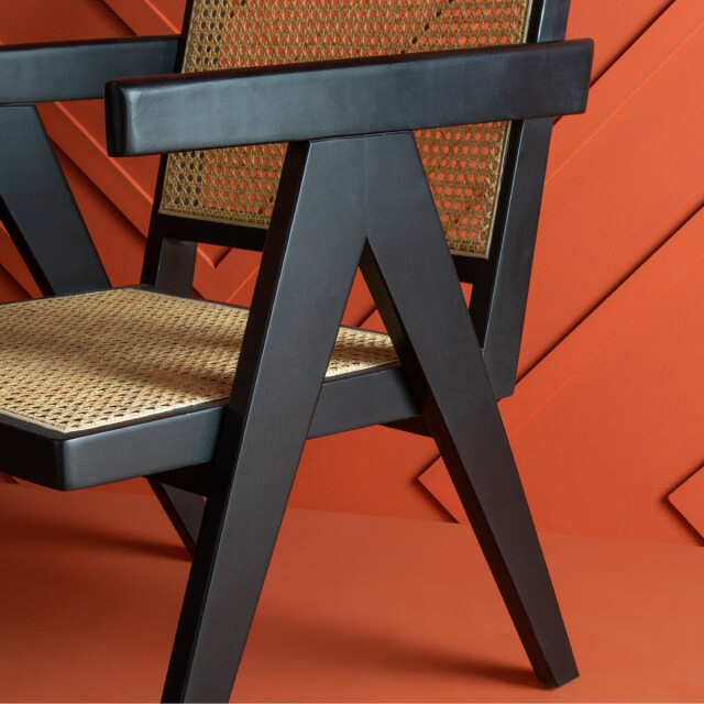 Signature Fauteuil noir et rotin villa 3042277 large