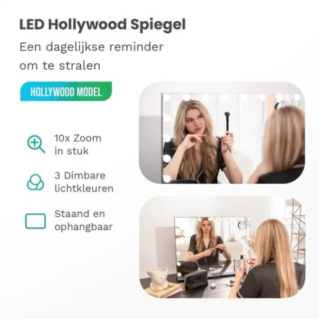 Mirlux Hollywood spiegel 80x60cm wit pre order 3083747 large