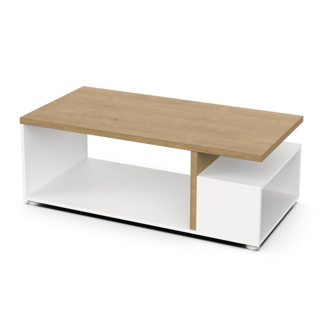 CaliCosy Table basse 3 niches décor chêne et blanc mat l91,8 cm access 3332687 large