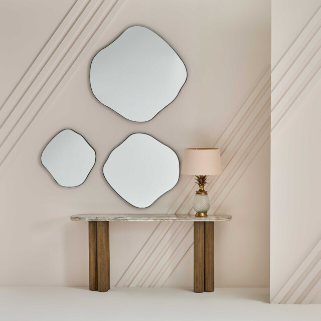 Signature Consoletafel van massief hout en marmer buren 3330623 large