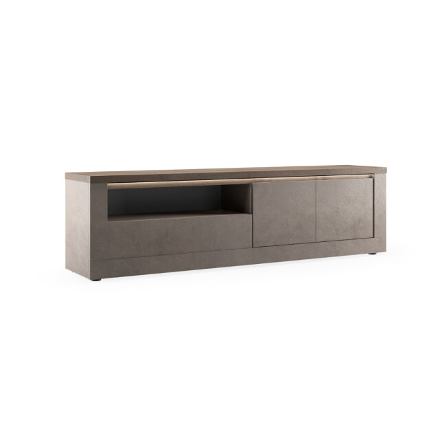 CaliCosy Tv-meubel met 2 deuren, 1 lade en 1 nis, brons en kwik effect, l207 cm ischia 3321749 large