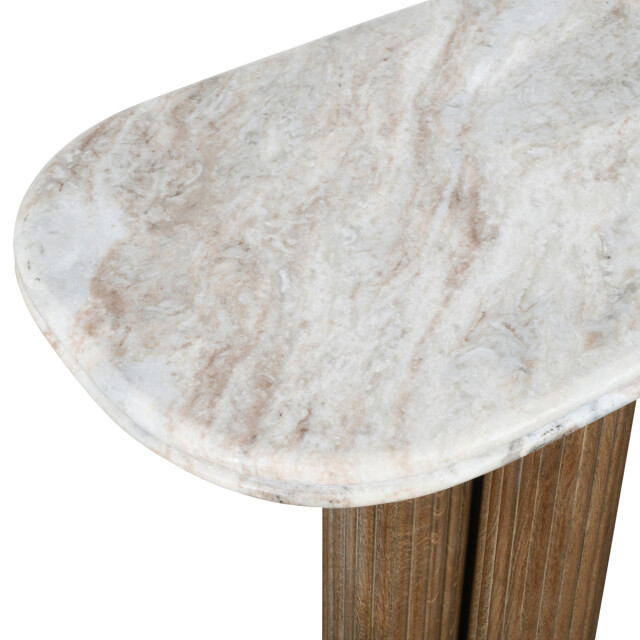 Signature Consoletafel van massief hout en marmer buren 3330623 large