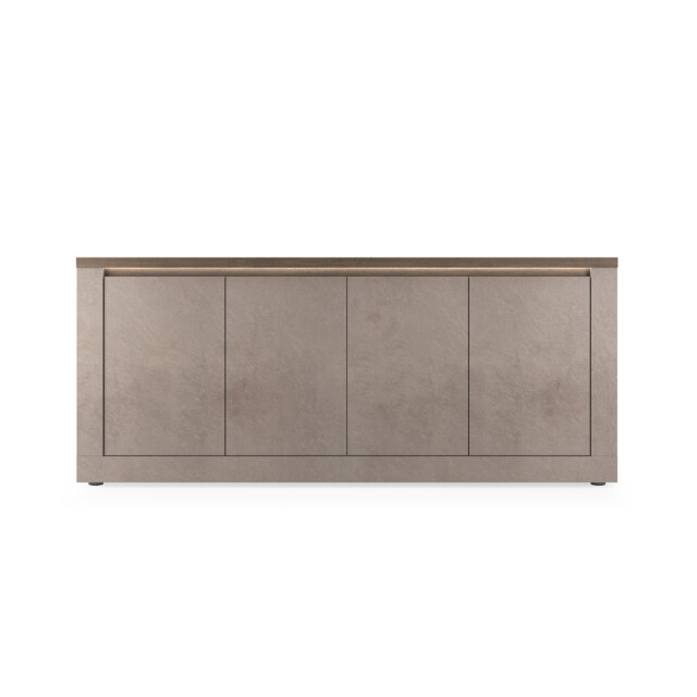 CaliCosy 4-deurs dressoir met 2 planken, brons en kwik effect, l207 cm ischia 3321804 large