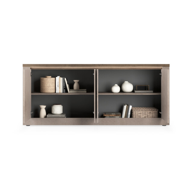 CaliCosy 4-deurs dressoir met 2 planken, brons en kwik effect, l207 cm ischia 3321804 large