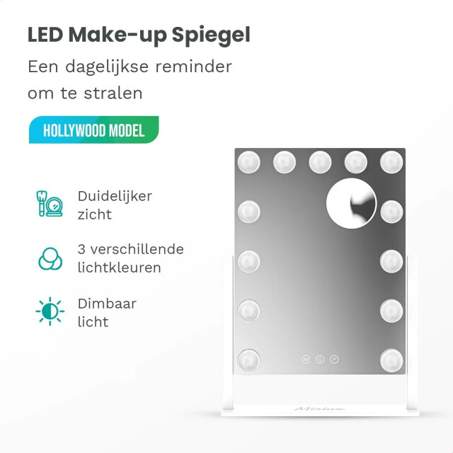 Mirlux Hollywood spiegel 44x30cm wit 3083722 large