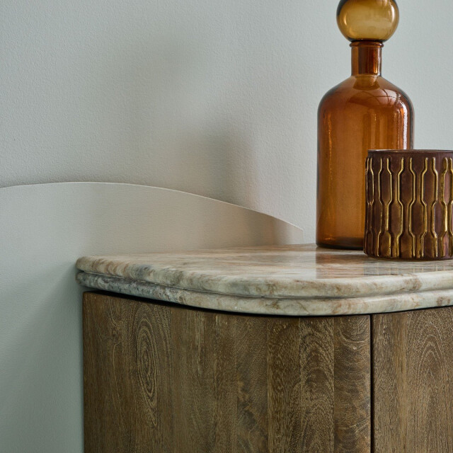 Signature Tv-meubel van massief hout en marmer buren 3330631 large