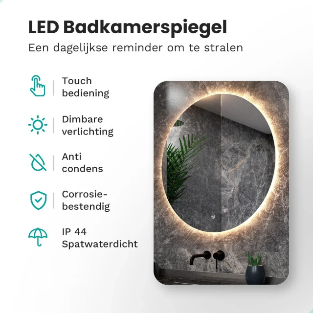 Mirlux Badkamerspiegel 100cm frameloos pre-order 3083780 large