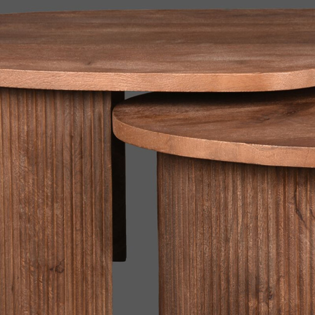 Label51 Salontafel timon 100x58x40 cm espresso mangohout set van 2 3183519 large
