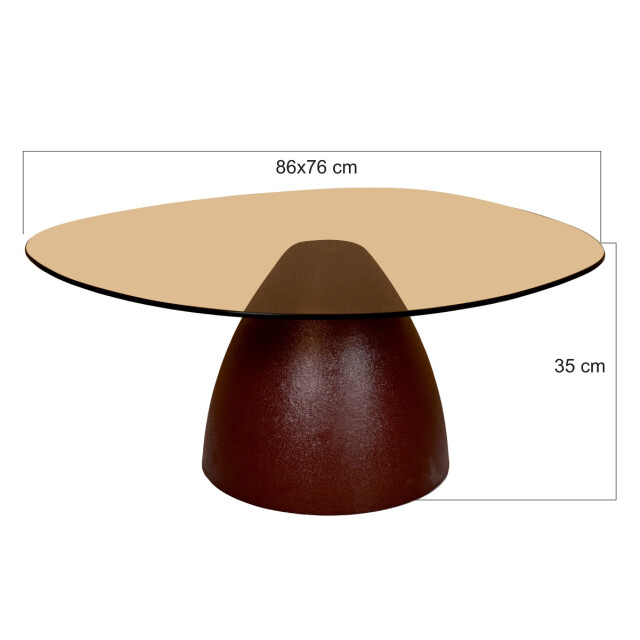 Brix salontafel mylon burgundy 86cm - 3186119 large