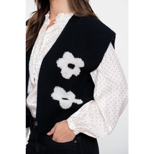 Geisha Vest flower 54514-10 -black 54514-10 large