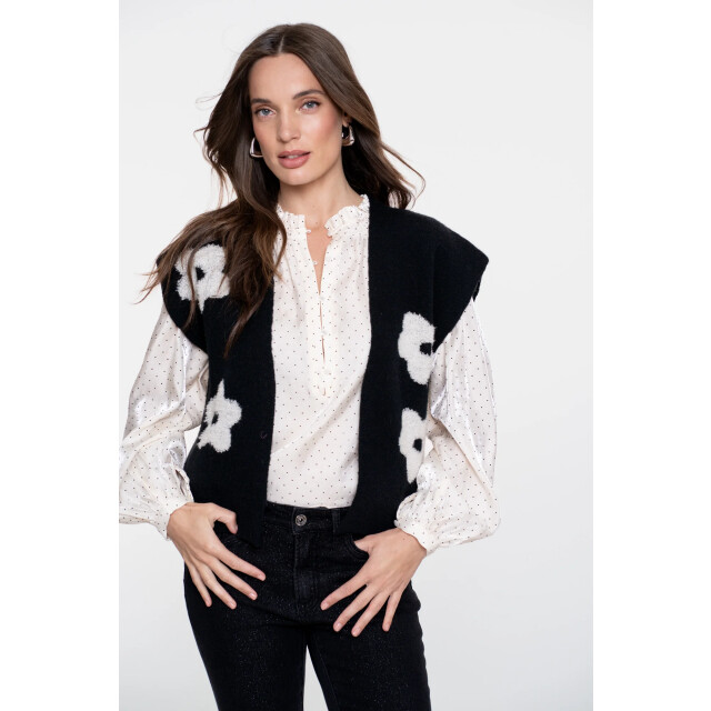 Geisha Vest flower 54514-10 -black 54514-10 large