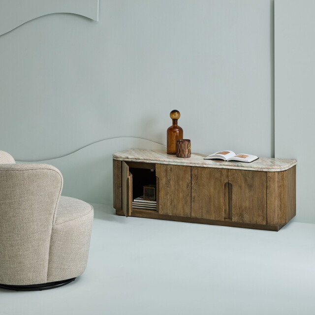 Signature Tv-meubel van massief hout en marmer buren 3330631 large